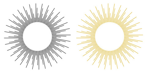 Aesthetic black and gold sunburst round frames