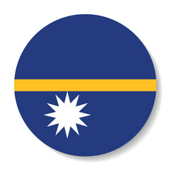 Nauru flag. Flag icon. Standard color. Circle icon flag. Computer illustration. Digital illustration. Vector illustration.