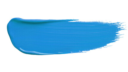 blue paint brush stroke isolated. color paint on transparent background. png