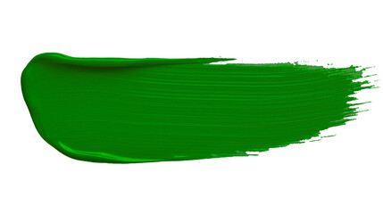 green paint brush stroke isolated. color paint on transparent background. png