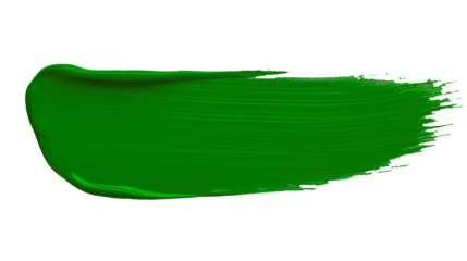 green paint brush stroke isolated. color paint on transparent background. png