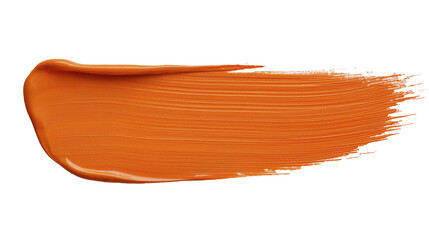 orange paint brush stroke isolated. color paint on transparent background. png