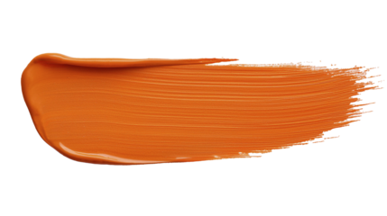 orange paint brush stroke isolated. color paint on transparent background. png