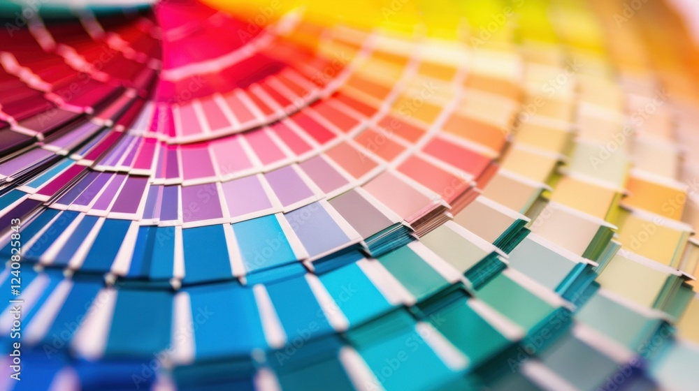 Poster a visually engaging infographic of a color wheel, showing the color harmony principles.