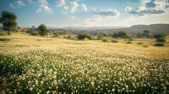 Idyllic Cumin Fields: Celebrating the Agricultural Beauty of Rajasthan, India