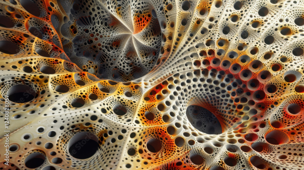 Poster this abstract image features intricate patterns and textures, showcasing mesmerizing interplay of co