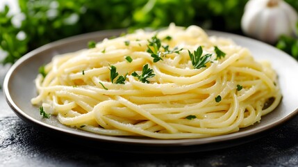 A Stunning Presentation of Linguine alle Vongole with Clams and Olive Oil in a Coastal Italian Kitchen