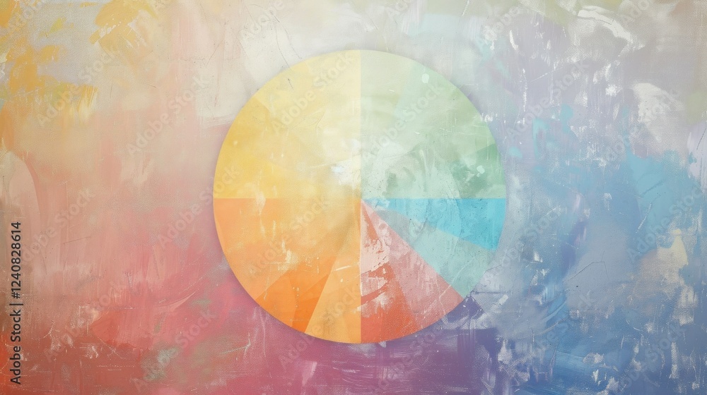Poster a soft pastel-colored background with an artistic overlay of a color wheel.