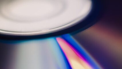 color surface of a compact disc macro close up