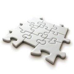 Fototapeta premium Blank puzzle pieces for creative projects.