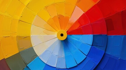 Obraz premium A simplified primary color wheel with red, yellow, and blue as the dominant hues.