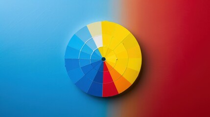 Obraz premium A simplified primary color wheel with red, yellow, and blue as the dominant hues.