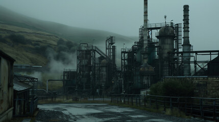 Fototapeta premium Refinery plant equipment for pump pipeline oil and gas valves pressure safety valve selective.