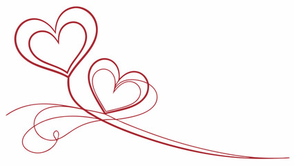 Minimalistic elegant silhouette of hearts with a replica of the space