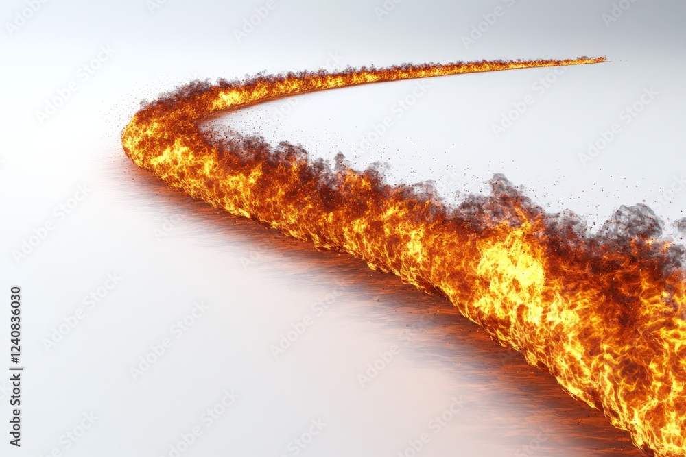 Leinwandbilder dynamic fire swirl effect creating a mesmerizing visual of flames on a simple background