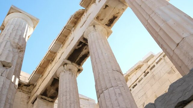 Detail of facade of Odeon of Herodes Atticus, Acropolis, Athens, Greece