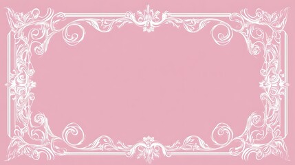 Pink ornate frame, blank space, design, invitation