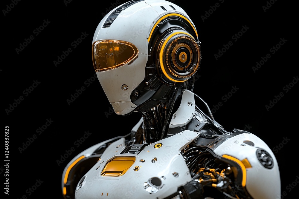 Leinwandbilder futuristic humanoid robot with sleek design showcasing advanced technology elements and mechanical d