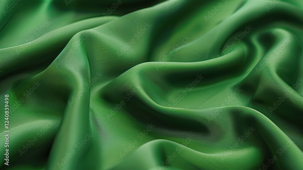 Poster soft green fabric with elegant folds and smooth texture, perfect for various design projects. rich c