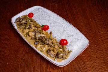 Delicous Homemade Chicken Curry Dish with Rice