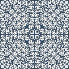 Black and white seamless pattern with arabesques  in a retro style. Vector illustration