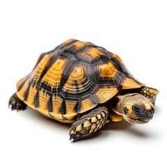 Fototapeta premium Colorful tortoise on white background.