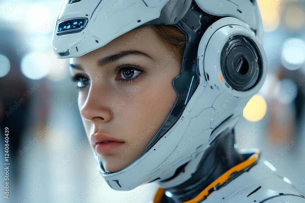 Leinwandbilder futuristic humanoid robot in a high-tech environment showcasing advanced design and technology