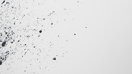 Black ink splatter on a white background creating an abstract art effect in a creative studio space