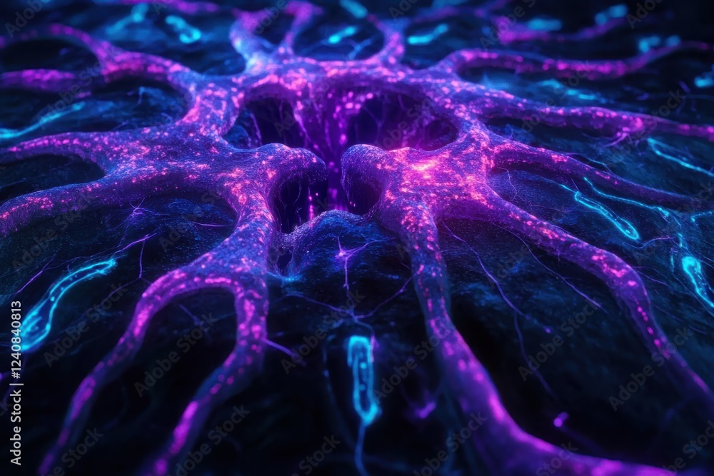 Aufkleber abstract depiction of glowing neural connections in a digital format, showcasing cognitive science c