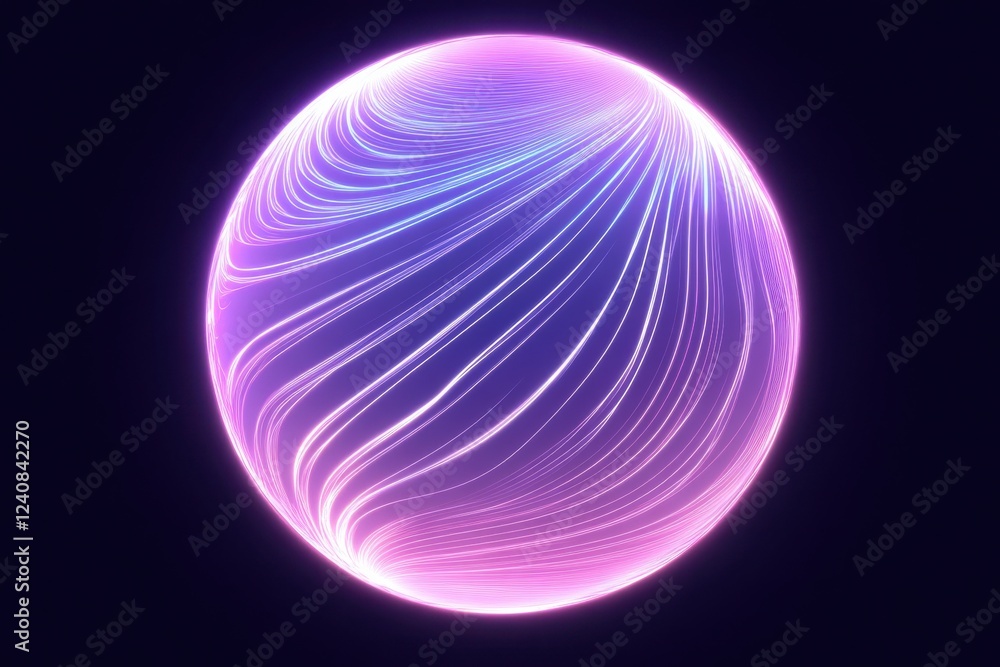 Poster abstract globe with smooth lines and soft blue lighting illustrating global communication and connec