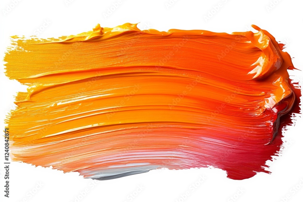 Poster vivid orange and red paint swirl on canvas creating a dynamic texture and blend of colors