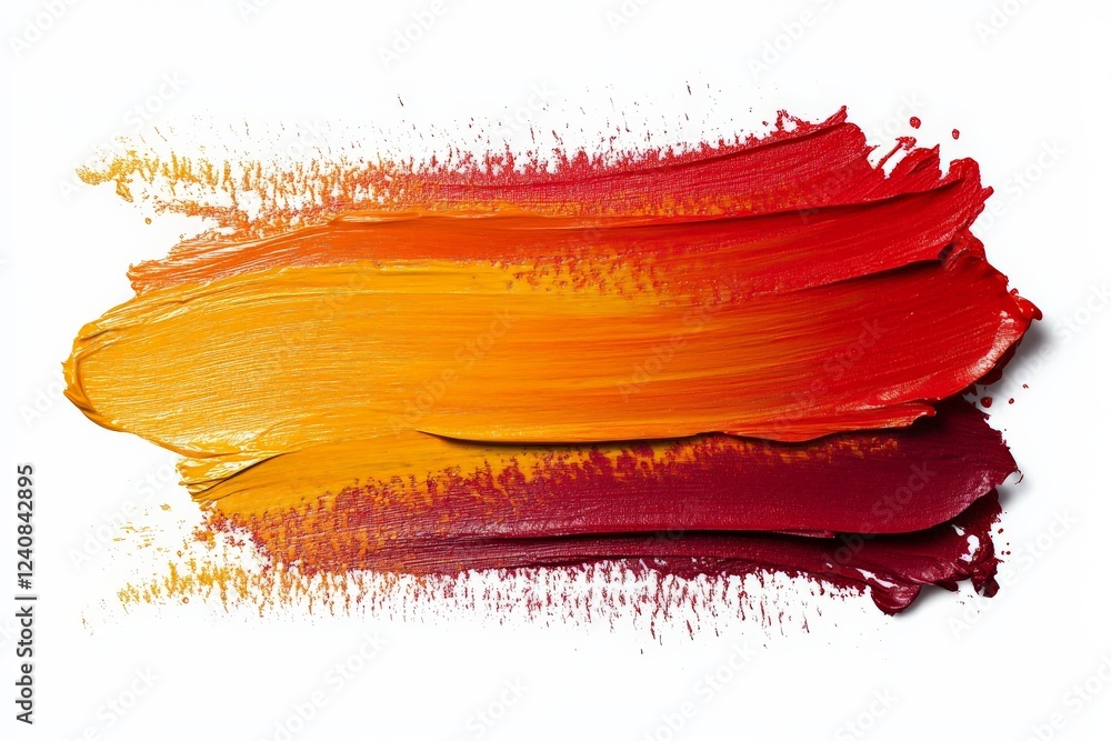 Aufkleber Vibrant brush strokes in warm colors creating a striking visual display in abstract art form