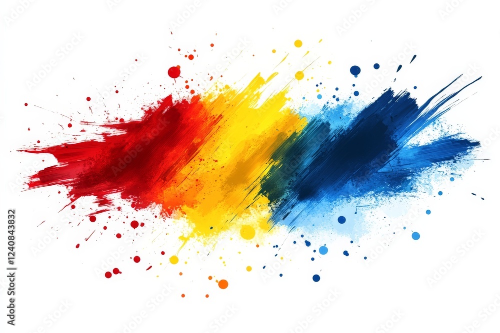 Aufkleber Colorful splash of paint creating vibrant abstract patterns in a creative space
