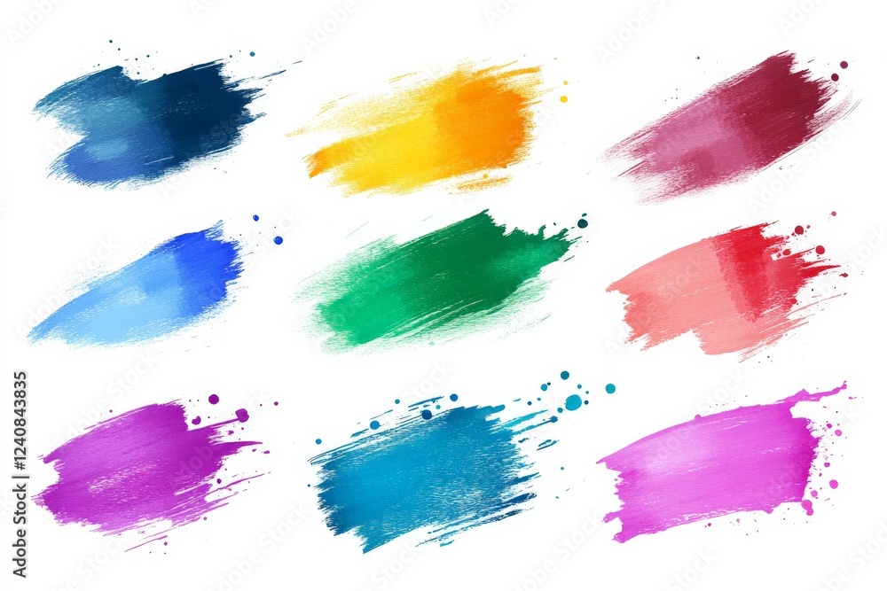 Poster bright and colorful paint strokes create a vibrant texture for art projects
