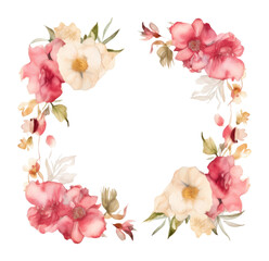 PNG Flower frame flowers illustration watercolor.