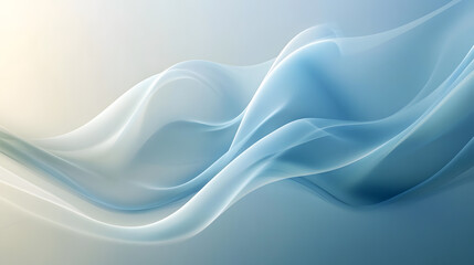 A pastel blue soft abstract representation of waves with fluid motion and depth.