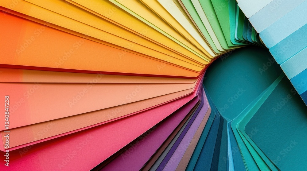 Poster a smooth gradient of hues in a color wheel that blends seamlessly from one shade to another.