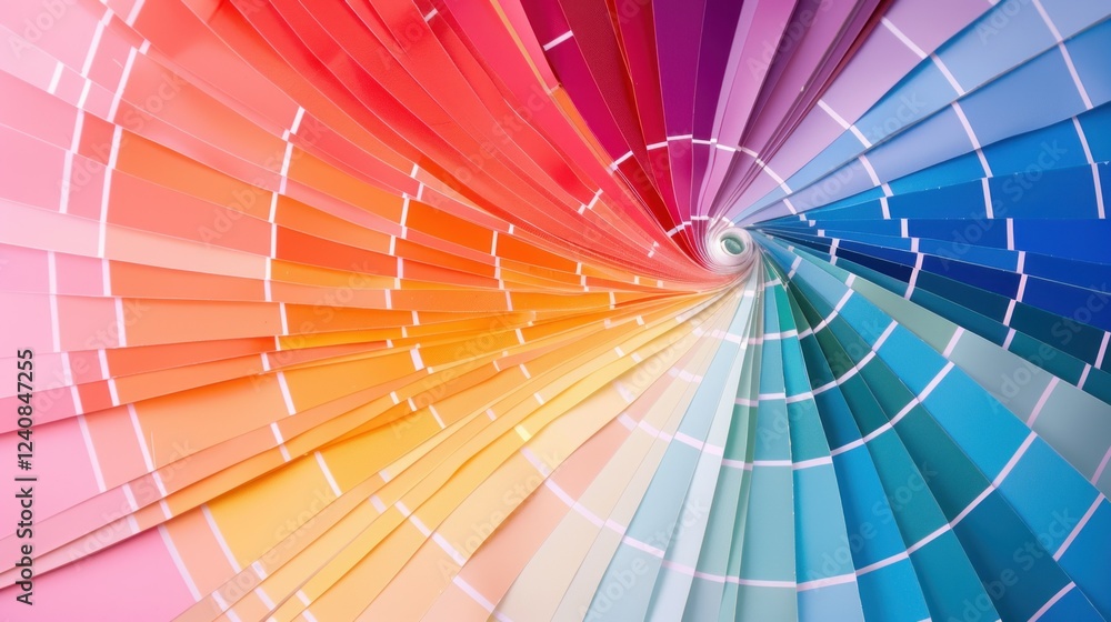 Poster a smooth gradient of hues in a color wheel that blends seamlessly from one shade to another.