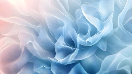 A pastel blue soft floral pattern with delicate petals and flowing lines.