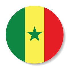Flag of Senegal. Flag icon. Standard color. Circle icon flag. 3d illustration. Computer illustration. Digital illustration. Vector illustration.