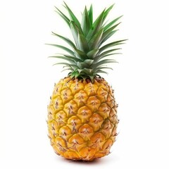 Fresh and ripe pineapple on a white background.