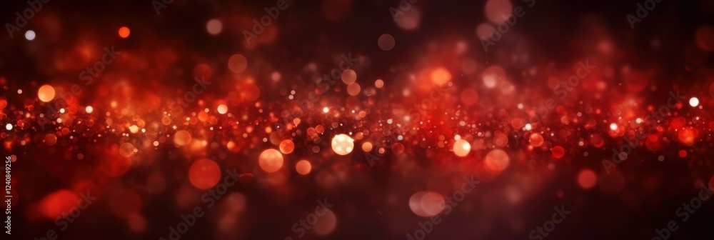 Poster abstract red particle glow background with shimmering lights and bokeh effect for creative designs a