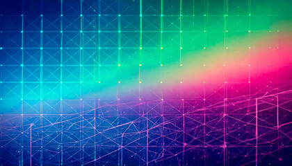 Obraz premium Digital background with gradient,soft light, in minimalist style, holographic, abstract visualization of information and data exchange, data flow, digital code data streaming