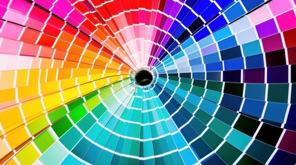 Obraz premium A graphic design of a color wheel with smooth lines and bold, contrasting colors.