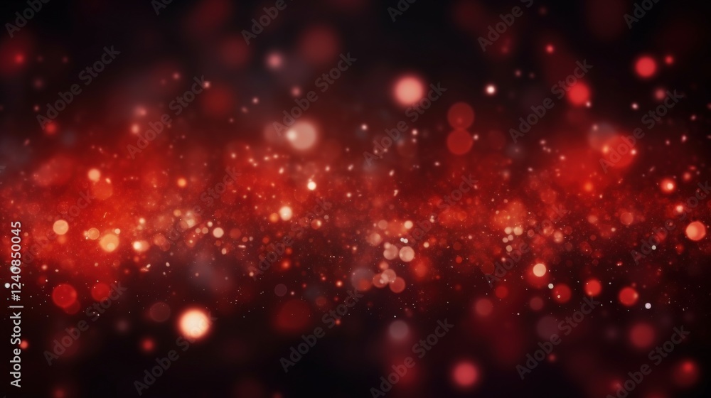 Poster abstract red glow particles in a dark background for creative visuals and design projects