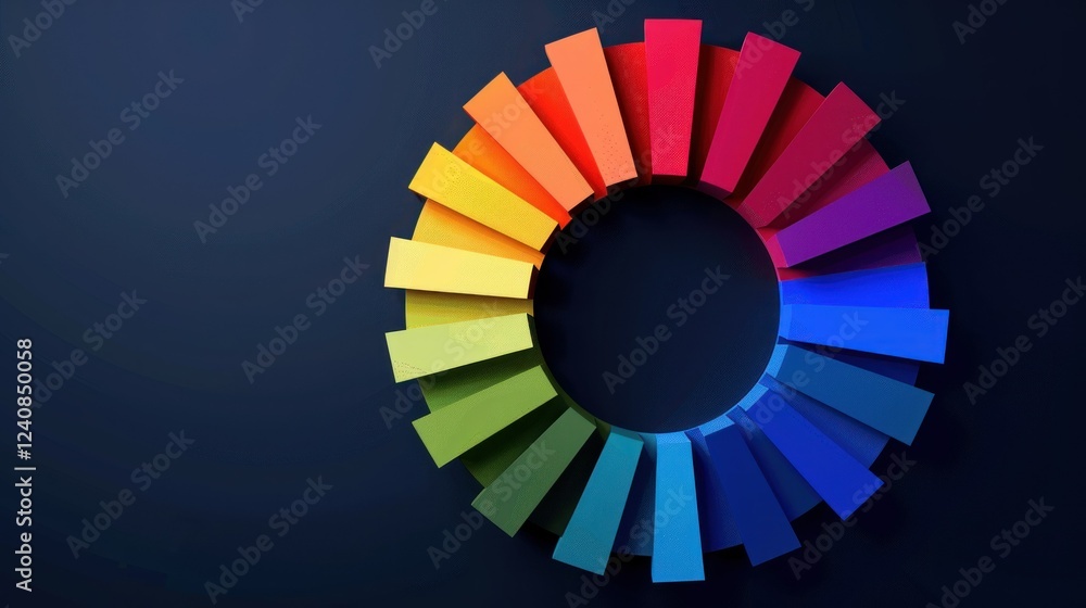 Poster a simple isolated color wheel with sharp, well-defined edges and bright hues.
