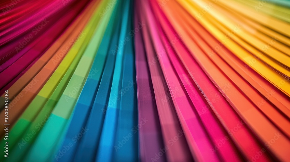 Poster a vibrant, abstract background with a repeating color wheel pattern.