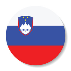 Slovenia flag. Slovenia circle flag logo icon computer vector illustration design