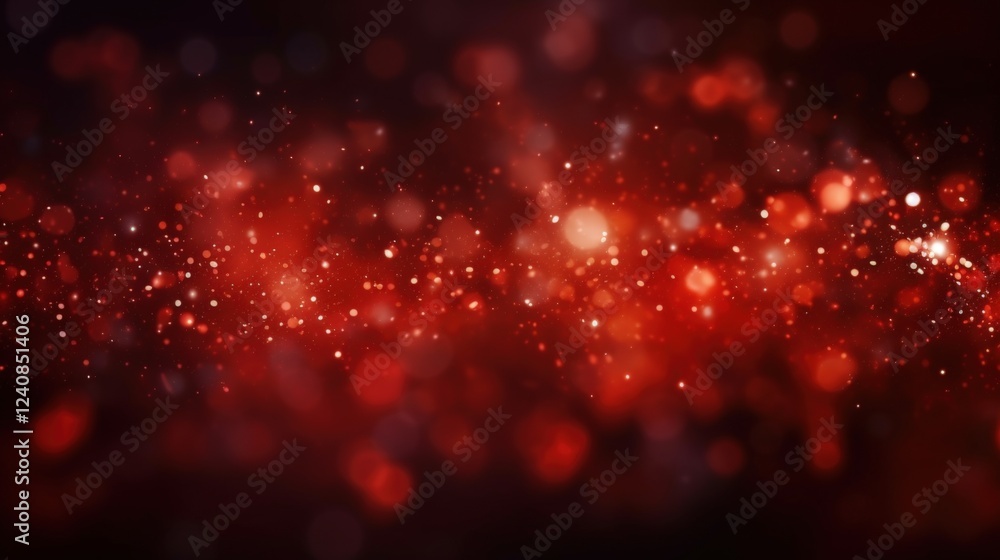 Poster abstract red glow particles with soft bokeh effect creating a dreamlike background for your creative
