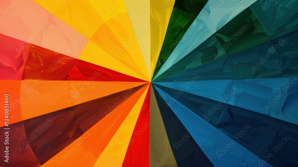 Aufkleber an abstract interpretation of a color wheel with bold strokes and unconventional shapes.